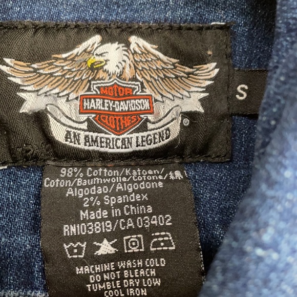 HARLEY DAVIDSON EMBROIDERED DENIM VEST - Picture 7 of 7
